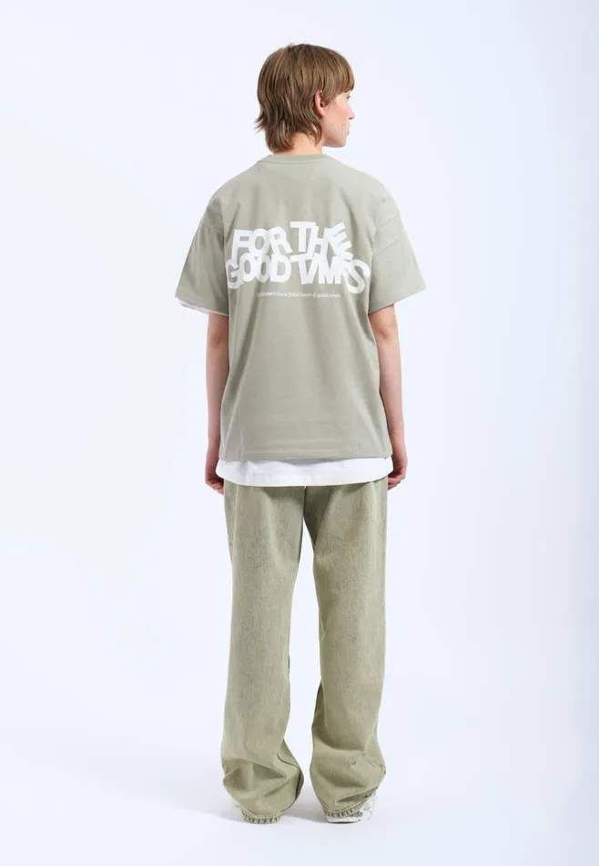 Dr Denim Tees and Longsleeves Men Trooper Tee 8211 Seagrass The Good Times Seagrass The Good Times