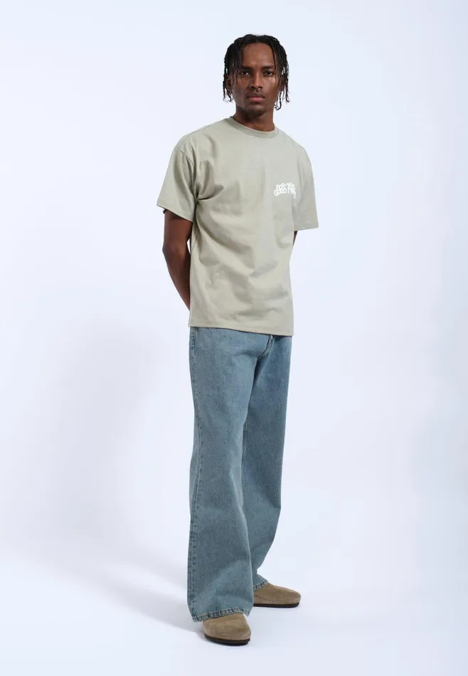 Dr Denim Tees and Longsleeves Men Trooper Tee 8211 Seagrass The Good Times Seagrass The Good Times