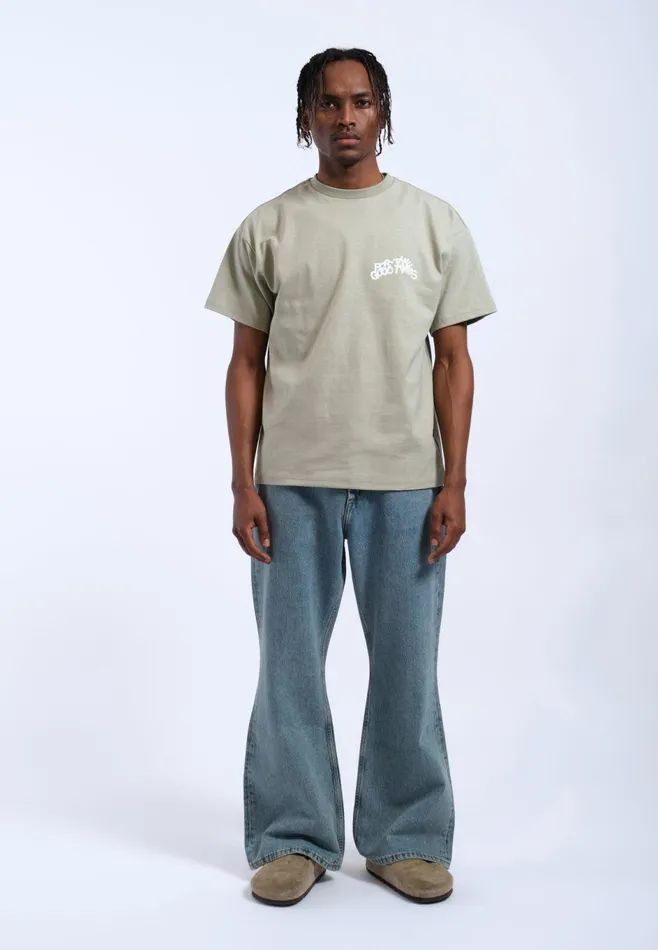 Dr Denim Tees and Longsleeves Men Trooper Tee 8211 Seagrass The Good Times Seagrass The Good Times
