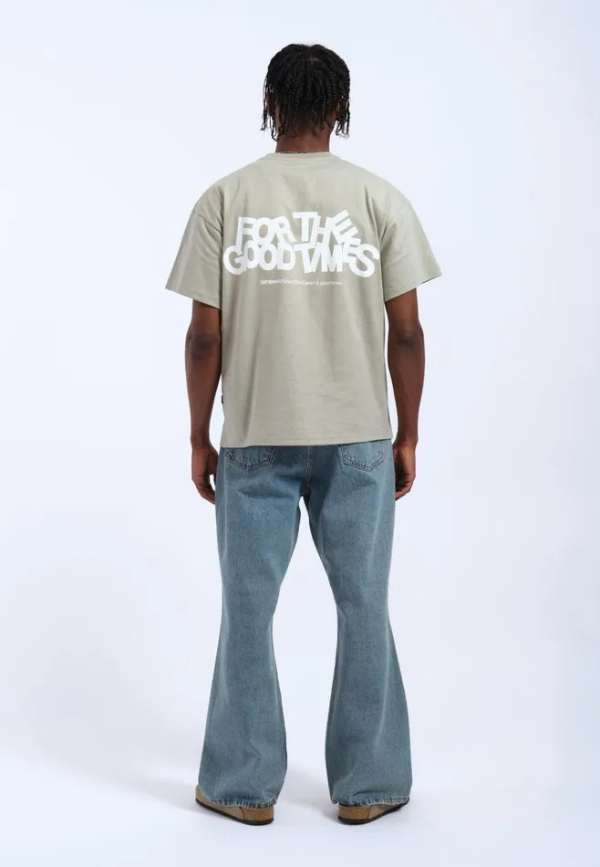 Dr Denim Tees and Longsleeves Men Trooper Tee 8211 Seagrass The Good Times Seagrass The Good Times
