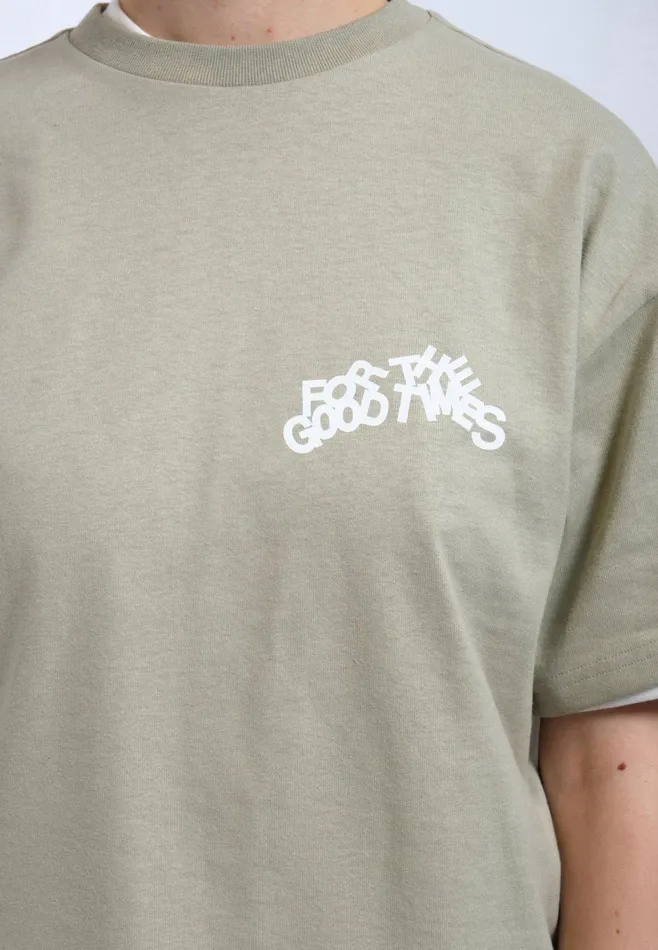 Dr Denim Tees and Longsleeves Men Trooper Tee 8211 Seagrass The Good Times Seagrass The Good Times