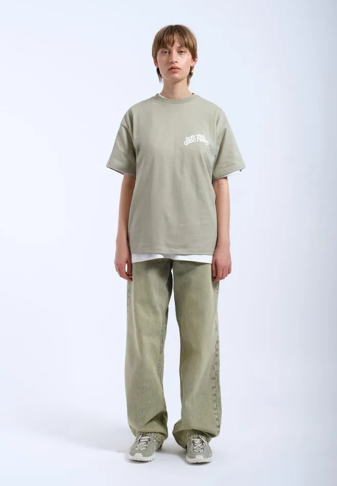 Dr Denim Tees and Longsleeves Men Trooper Tee 8211 Seagrass The Good Times Seagrass The Good Times