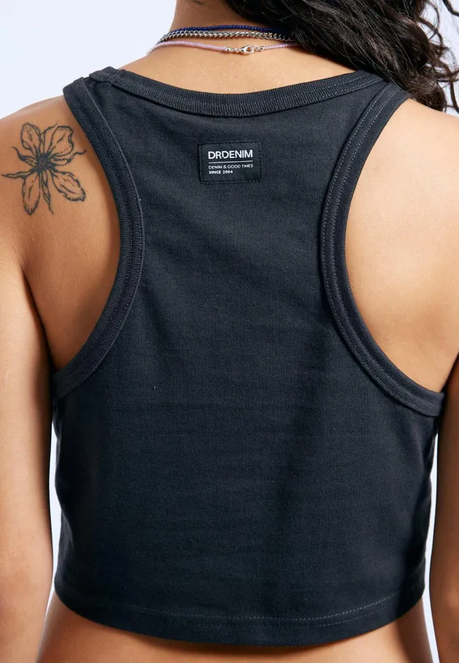 Dr Denim Tees and Tanks Women Charlie Top 8211 Off Black Off Black