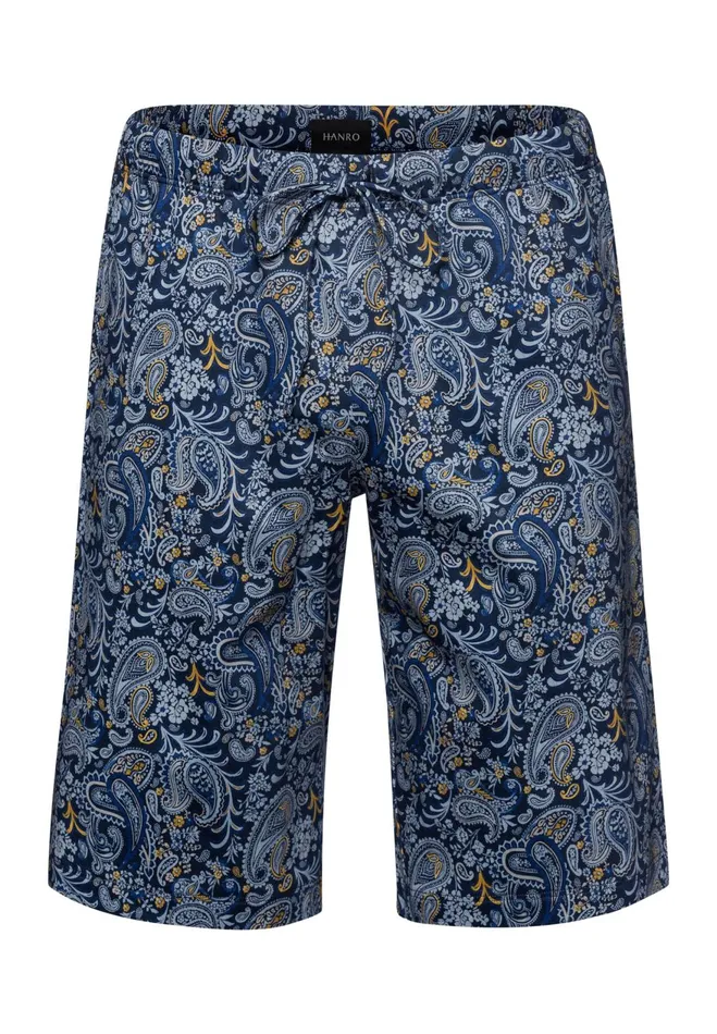 Drawstring Cotton Shorts Aquarelle Paisley Men HANRO Pajama Bottoms