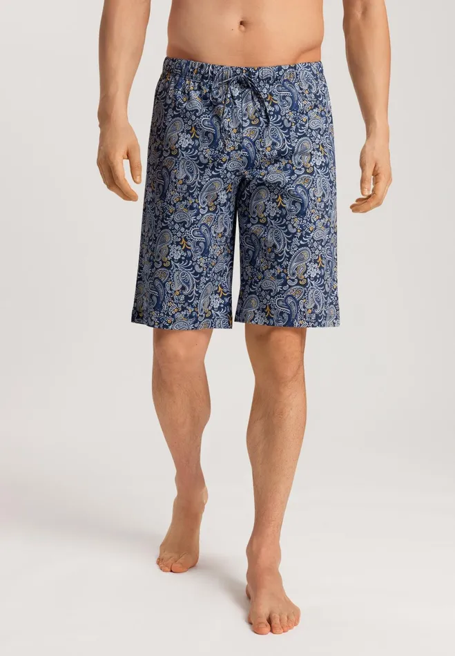 Drawstring Cotton Shorts Aquarelle Paisley Men HANRO Pajama Bottoms