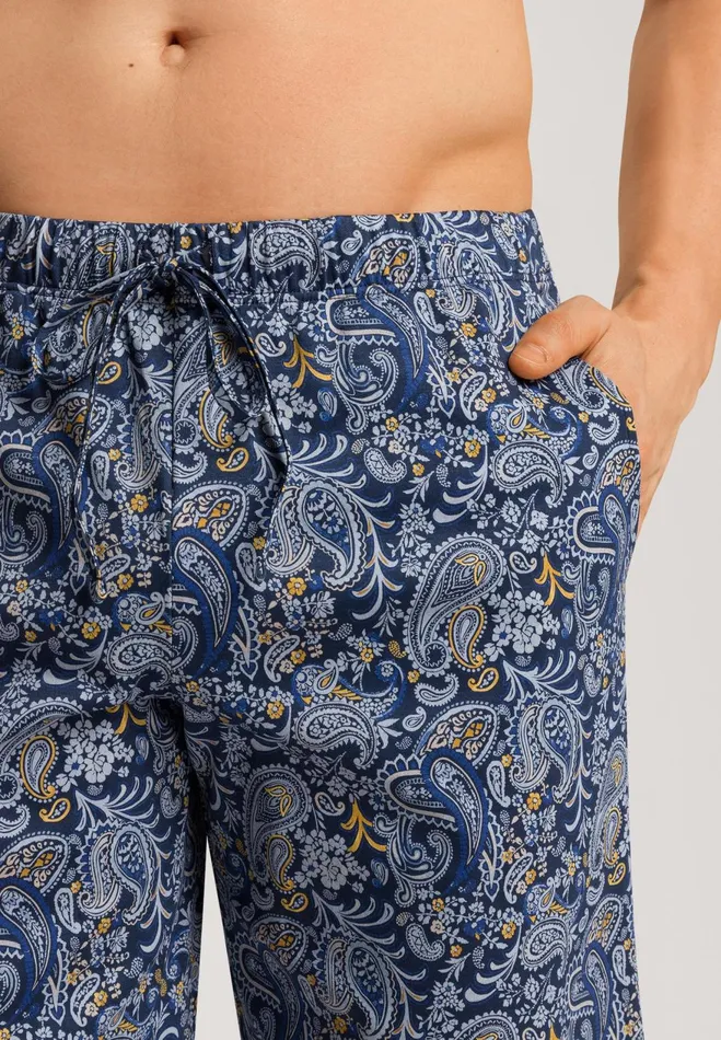 Drawstring Cotton Shorts Aquarelle Paisley Men HANRO Pajama Bottoms