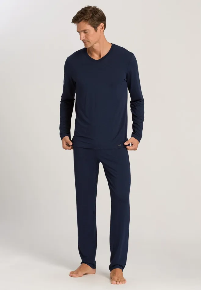 Drawstring Pants Deep Navy Men HANRO Pajama Bottoms