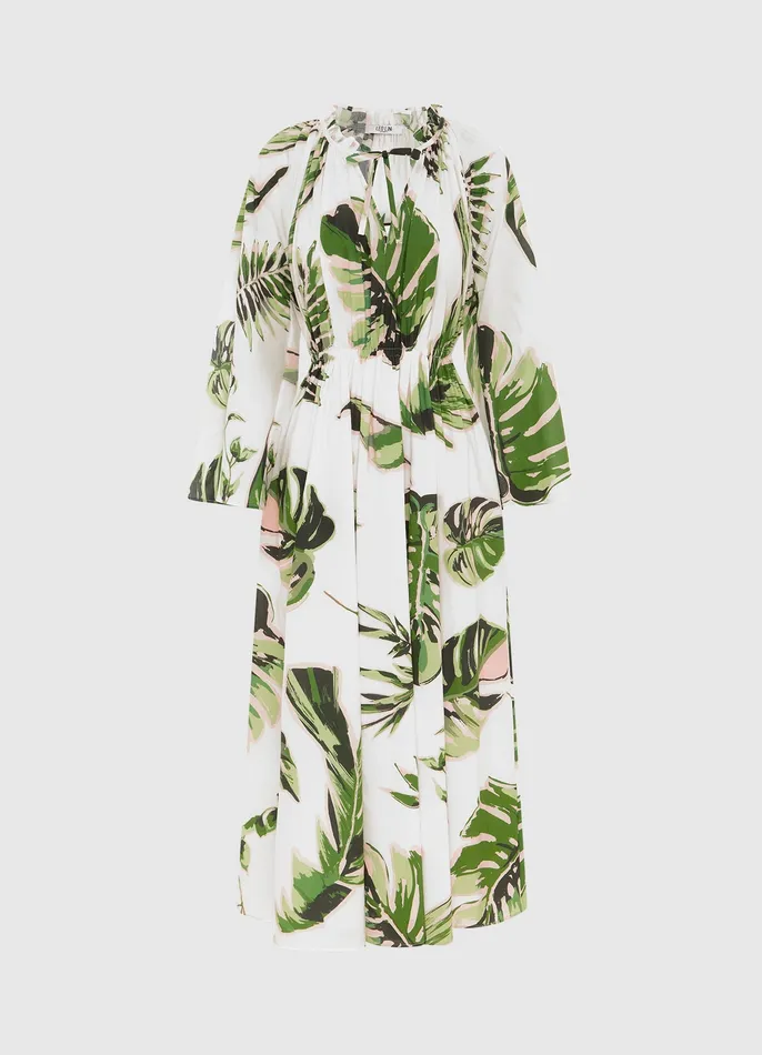 Dresses and Jumpsuits Alexia Midi Dress 8211 Botanica Print 8211 LEO LIN Women