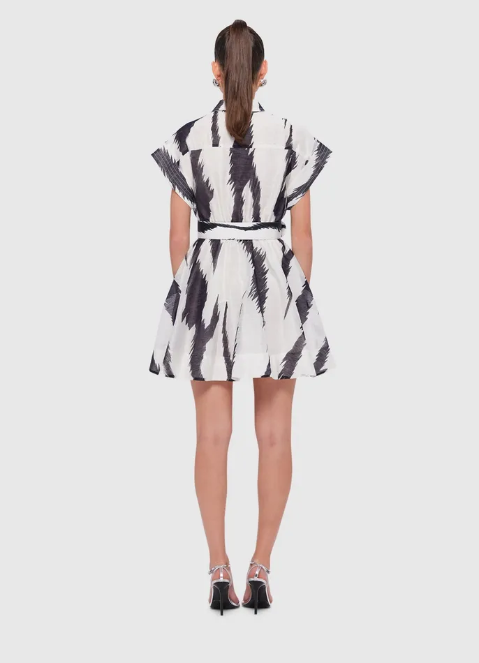 Dresses and Jumpsuits LEO LIN Women Billie Pocket Shirt Mini Dress 8211 Tiger Print in White