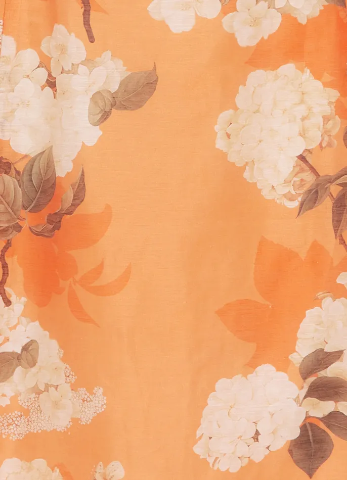 Dresses and Jumpsuits LEO LIN Women Cleo Sleeveless Midi Dress 8211 Hydrangea Print in Tangerine