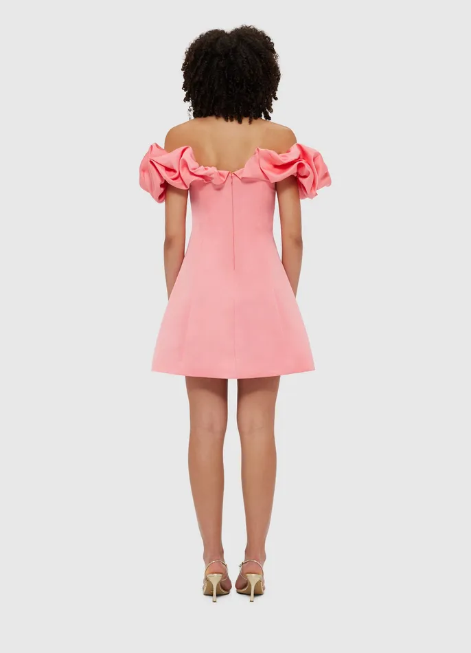 Dresses and Jumpsuits Women Bella Off Shoulder Frill Mini Dress 8211 Strawberry Pink LEO LIN