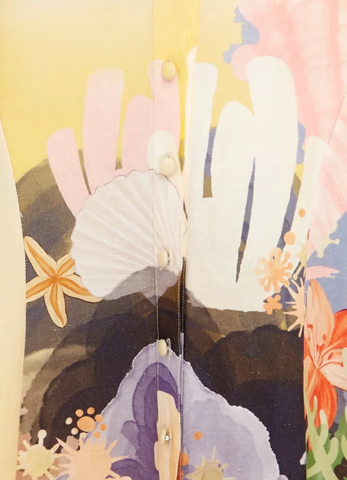 Dresses and Jumpsuits Women LEO LIN Nellie Midi Dress 8211 Neptune Print in Seashell