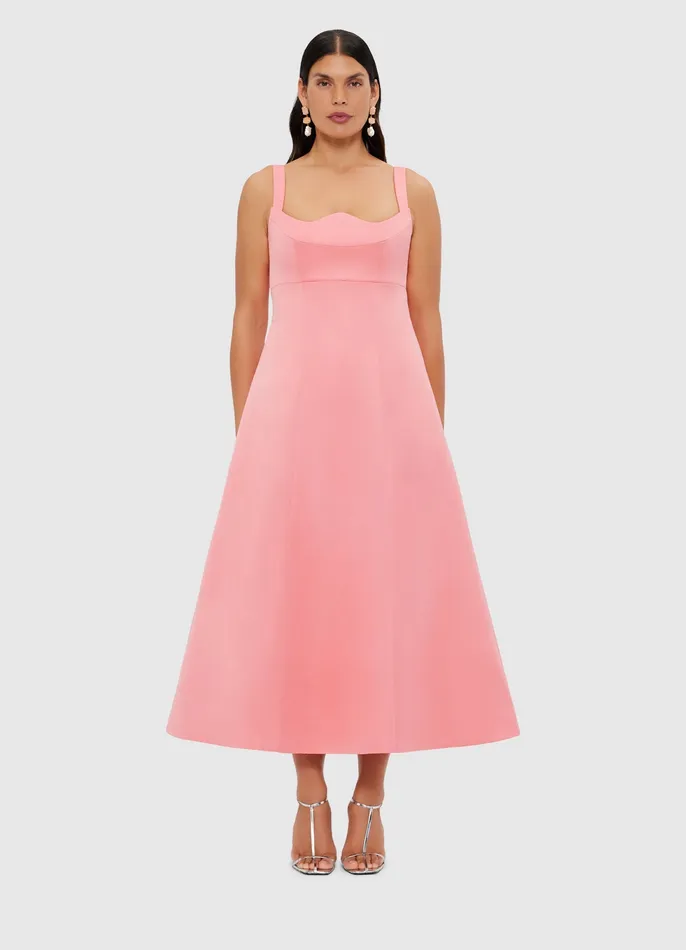 Dresses and Jumpsuits Women Odette Midi Dress 8211 Strawberry Pink LEO LIN