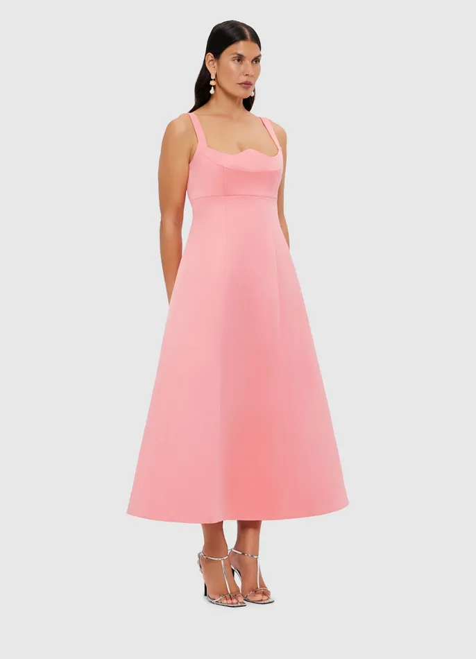 Dresses and Jumpsuits Women Odette Midi Dress 8211 Strawberry Pink LEO LIN