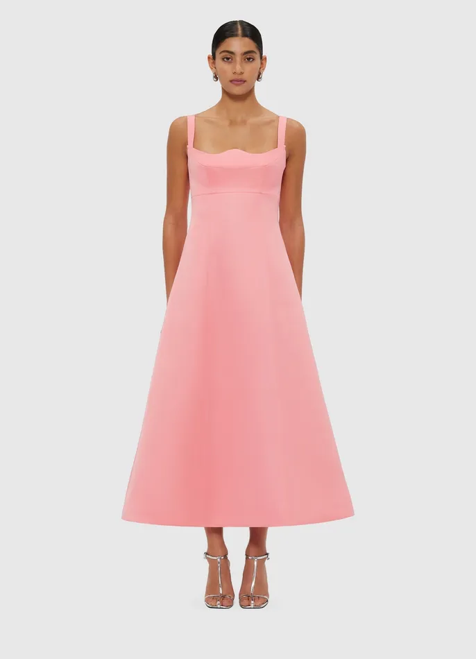 Dresses and Jumpsuits Women Odette Midi Dress 8211 Strawberry Pink LEO LIN