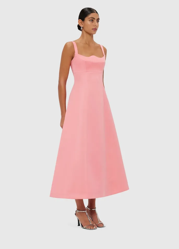 Dresses and Jumpsuits Women Odette Midi Dress 8211 Strawberry Pink LEO LIN