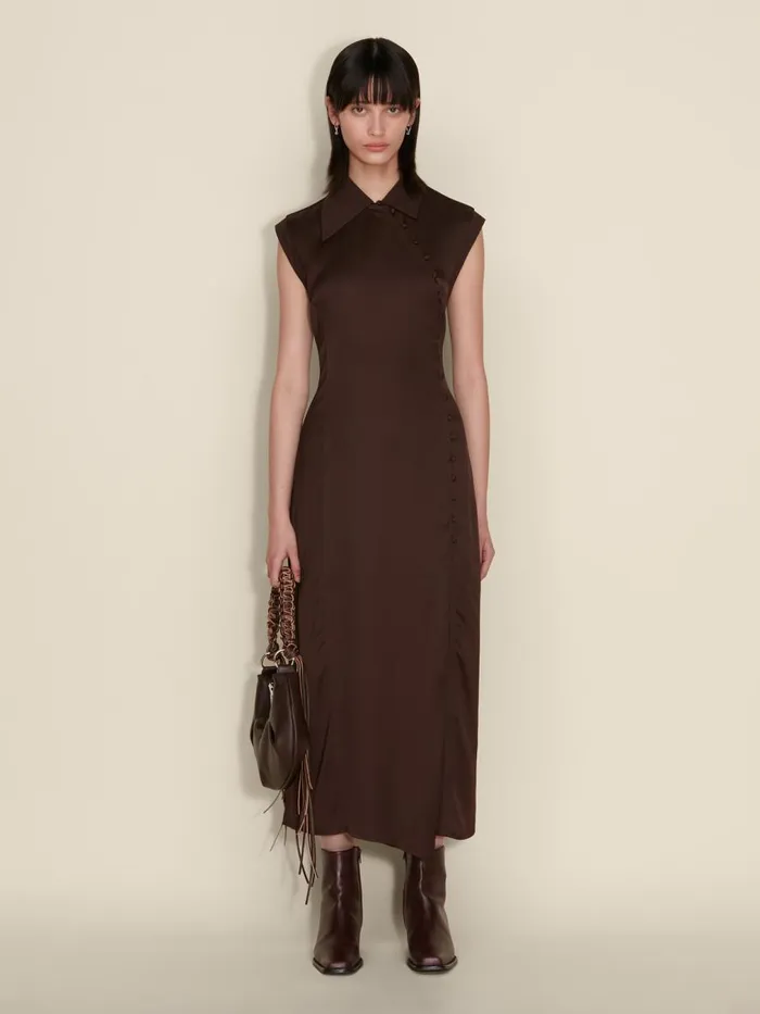 Dresses and Skirts Women Holzweiler Isabelo Dress Dk Brown