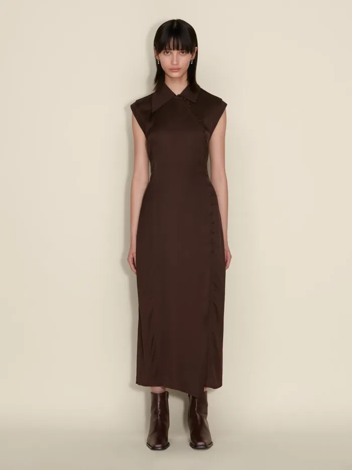 Dresses and Skirts Women Holzweiler Isabelo Dress Dk Brown