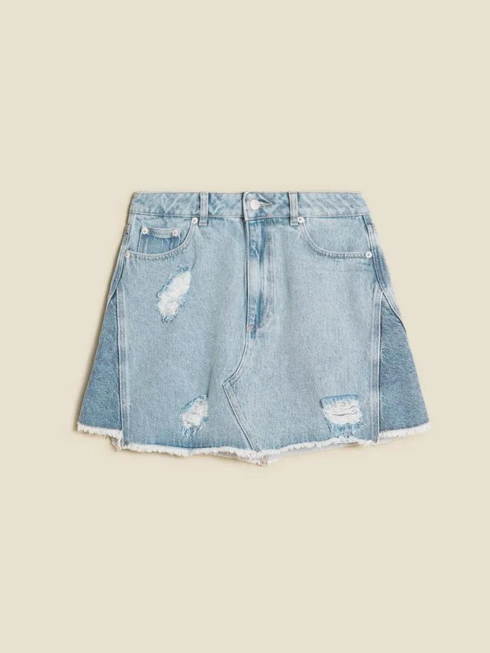 Dresses and Skirts Women Holzweiler Louisa Short Denim Skirt Lt Blue Mix