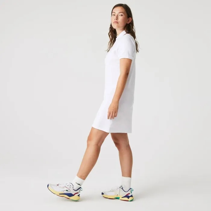 Dresses Women Lacoste Women039s Slim Fit Stretch Cotton Piqu Polo Dress White 001