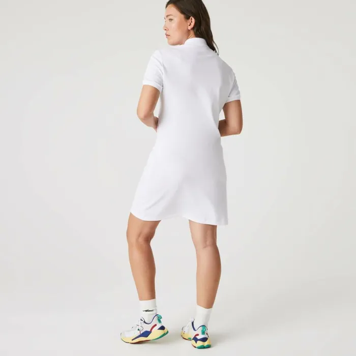 Dresses Women Lacoste Women039s Slim Fit Stretch Cotton Piqu Polo Dress White 001