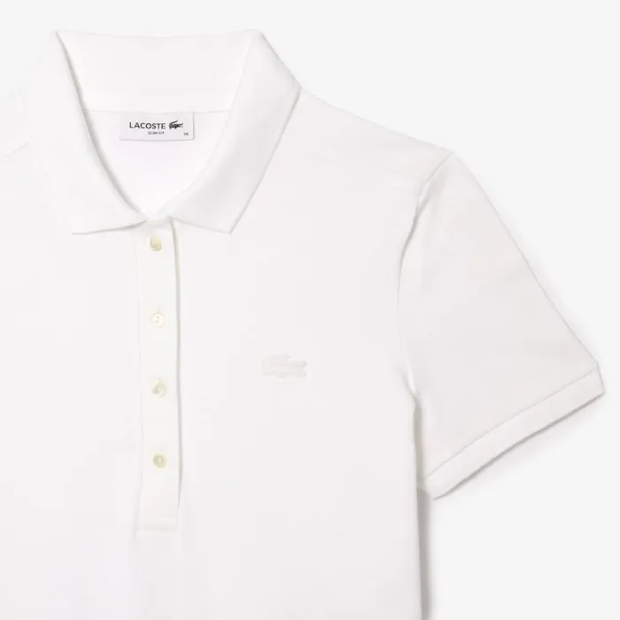 Dresses Women Lacoste Women039s Slim Fit Stretch Cotton Piqu Polo Dress White 001