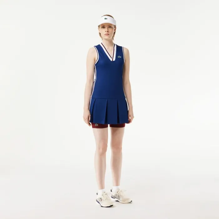 Dresses Women Lacoste Women039s Sport Dress With Removable Piqu Shorts Navy Blue Bordeaux Pim