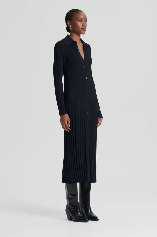 Dresses Women PLEATED RIB PLACKET DRESS 14 BLACK Scanlan Theodore Dresses Women PLEATED RIB PLACKET DRESS 14 BLACK Scanlan Theodore