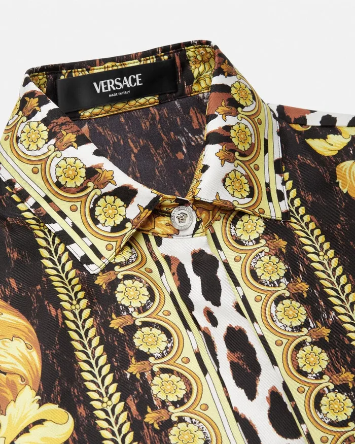 Dresses Women Versace Wild Barocco Silk Midi Shirt Dress Print