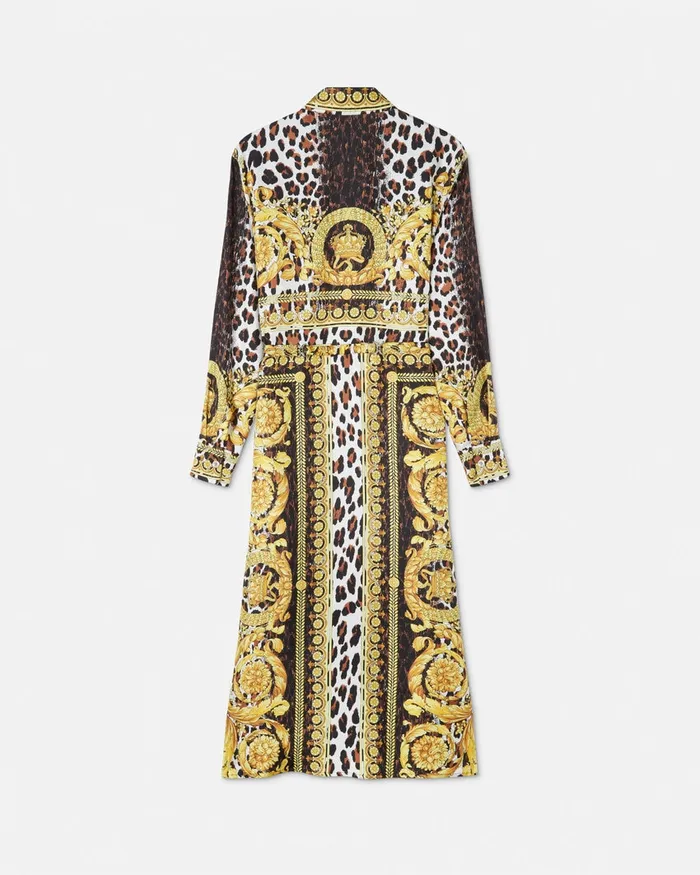 Dresses Women Versace Wild Barocco Silk Midi Shirt Dress Print