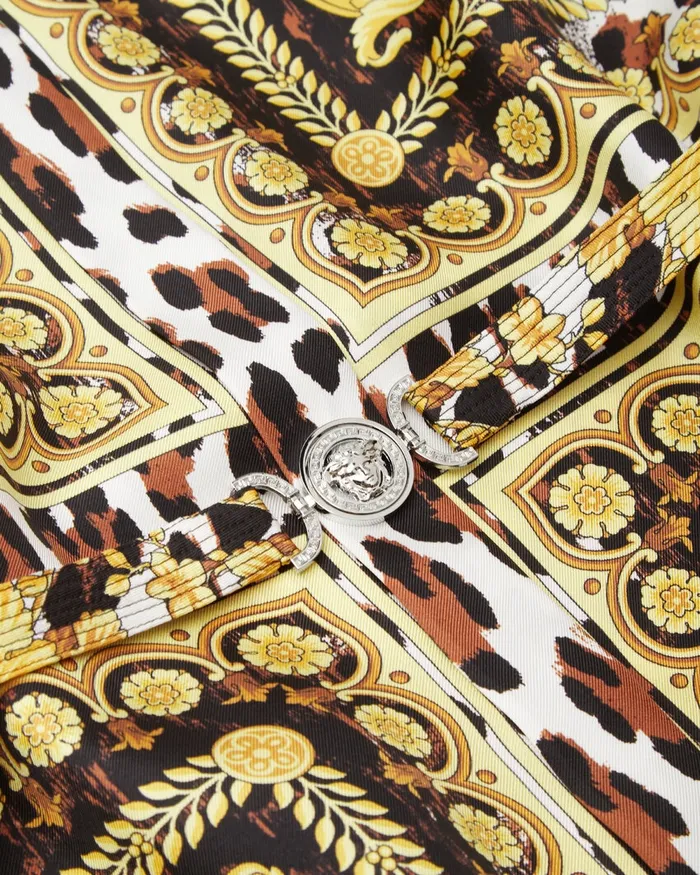 Dresses Women Versace Wild Barocco Silk Midi Shirt Dress Print