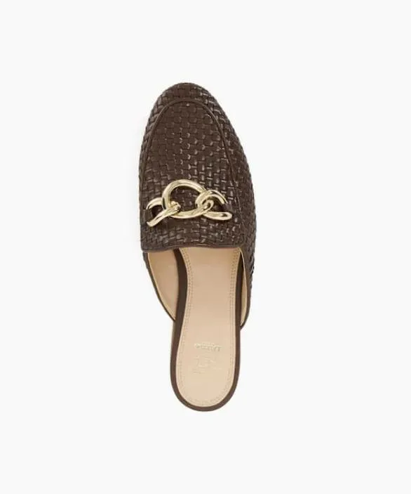 Dune London Ballet Pumps Women Glossed Brown Textured Metal Trim Ballet Flats Brown