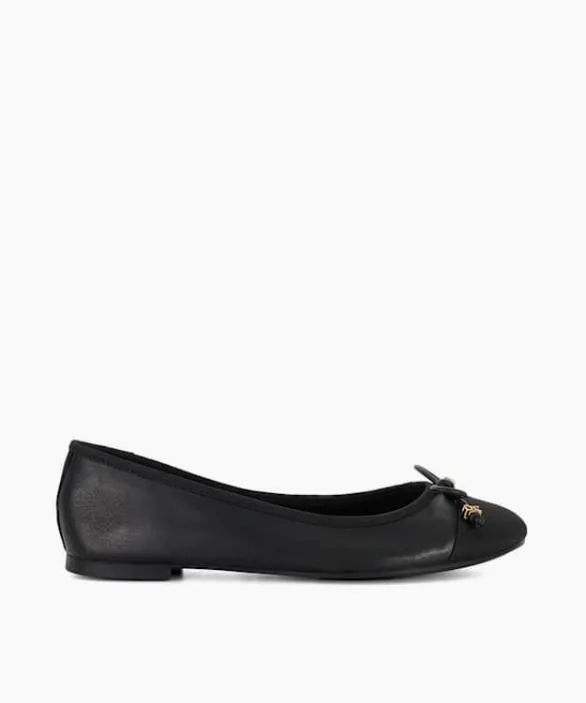 Dune London Ballet Pumps Women Hallo Black Wide Fit CharmDetail Ballet Shoes Black Leather Dune London Ballet Pumps Women Hallo Black Wide Fit CharmDetail Ballet Shoes Black Leather