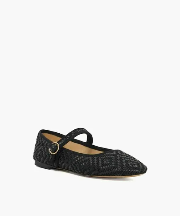 Dune London Ballet Pumps Women Holler Black Woven Mary Janes Black