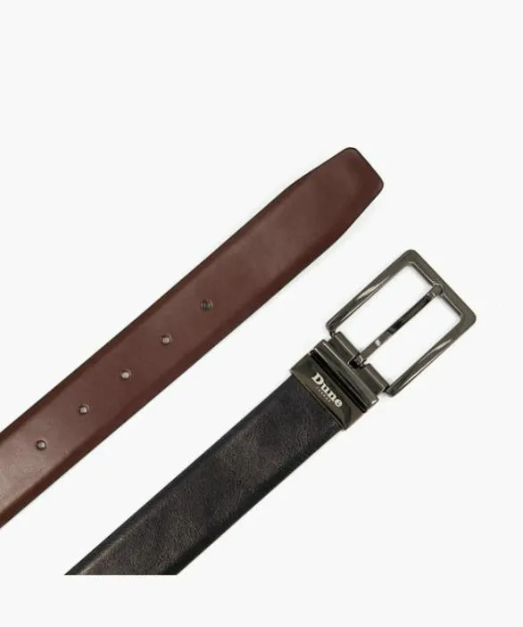 Dune London Belts Men Opras Black Reversible Leather Belt Black