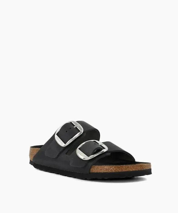 Dune London Black Sandals Women Arizona Big Buc Black Casual DoubleStrap Sandals Black Leather