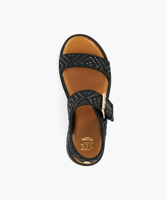 Dune London Black Sandals Women Lulla Black Open Toe Flat Sandals Black