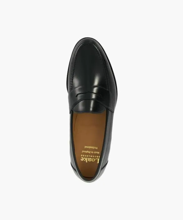 Dune London Black Shoes Men Imperial Black Loake Leather Slip On Penny Loafer Black