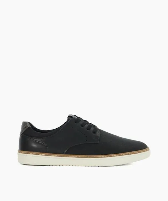 Dune London Black Shoes Men Trustees Black Laceup Trainers Black