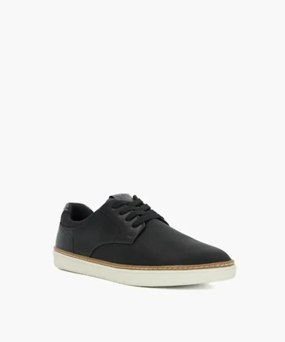 Dune London Black Shoes Men Trustees Black Laceup Trainers Black