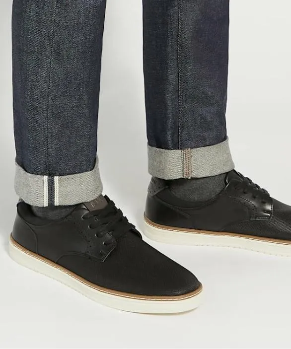 Dune London Black Shoes Men Trustees Black Laceup Trainers Black