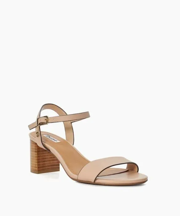 Dune London Block Heeled Sandals Women Jelly Blush Wide Fit Leather Block Heeled Sandals Neutral