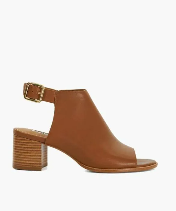 Dune London Block Heeled Sandals Women Joupin Tan Block Heel Mule Brown