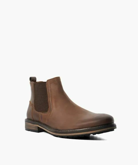 Dune London Brown Boots Men Chorleys Brown Wide Fit Leather Chelsea Boots Brown