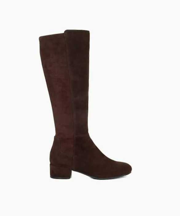 Dune London Brown Boots Women Tayla Brown Stretch KneeHigh Boots Brown