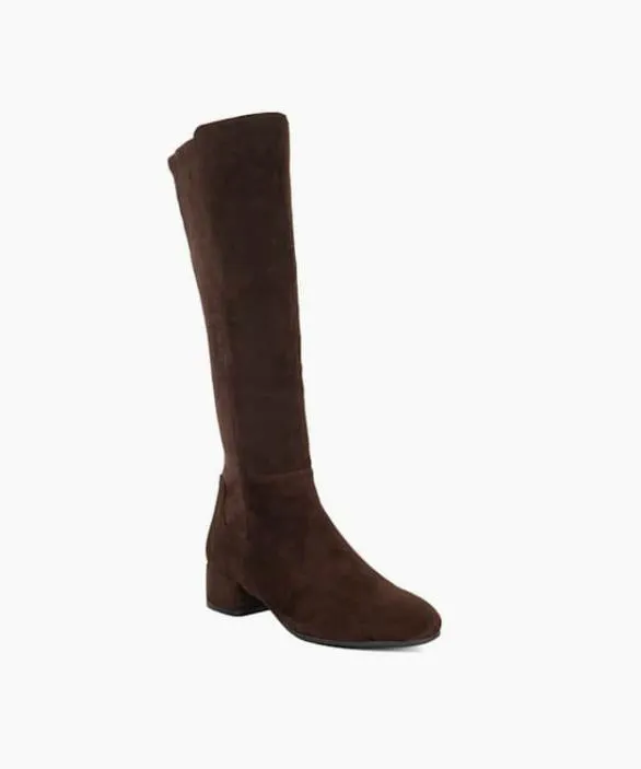 Dune London Brown Boots Women Tayla Brown Stretch KneeHigh Boots Brown