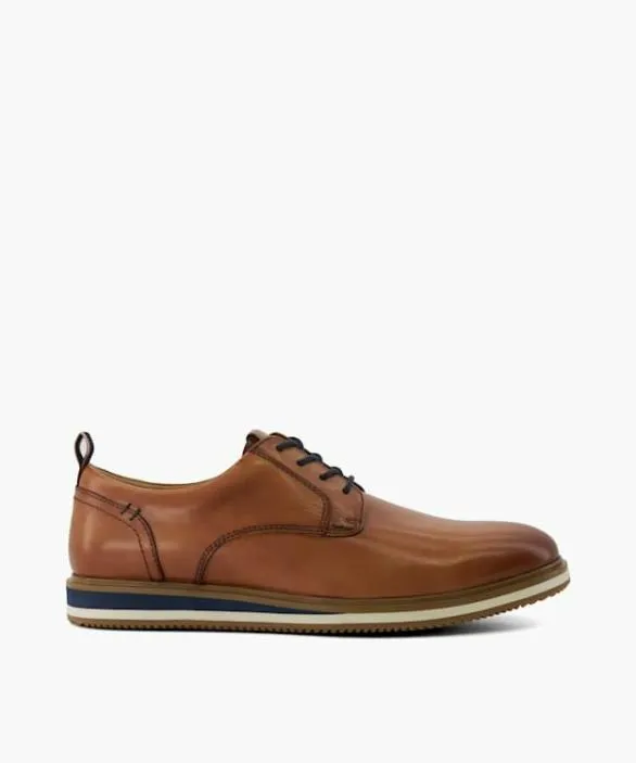 Dune London Brown Shoes Men Blaksley Tan Leather Hybrid Shoes Brown
