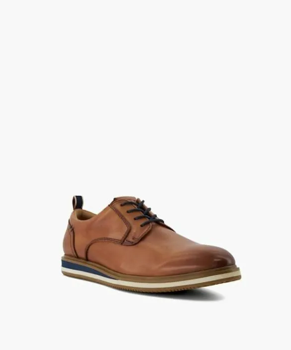 Dune London Brown Shoes Men Blaksley Tan Leather Hybrid Shoes Brown