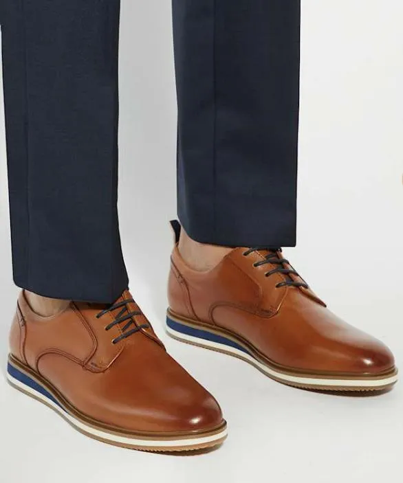 Dune London Brown Shoes Men Blaksley Tan Leather Hybrid Shoes Brown