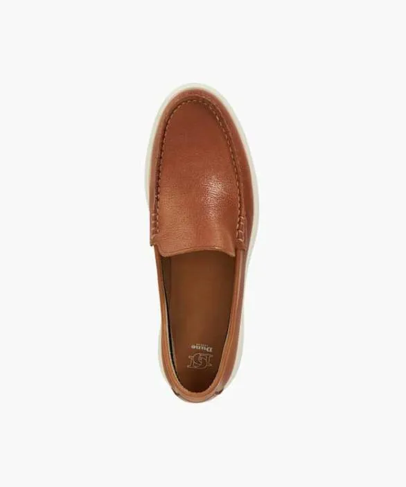 Dune London Brown Shoes Men Buftonn Tan Topstitch Casual Loafers Brown